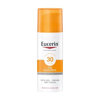 foto сонцезахисний гель-крем для обличчя eucerin oil control spf 30 для жирної та схильної до акне шкіри, 50 мл