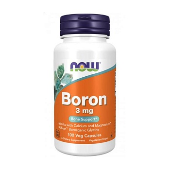 foto диетическая добавка минералы в капсулах now foods boron бор 3 мг, 100 шт