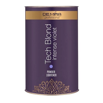 foto знебарвлювальна пудра для волосся demira professional tech blond intense violet powder з антижовтим ефектом, фіолетова, 300 г