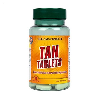 foto диетическая добавка в каплетах holland & barrett tan tablets, 60 шт