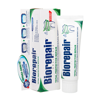 foto зубна паста biorepair oral care total protective repair абсолютний захист та відновлення, 75 мл