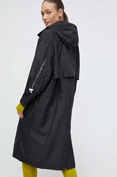 foto куртка adidas by stella mccartney жіноча колір чорний перехідна oversize