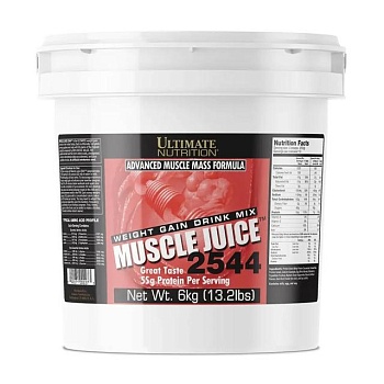 foto дієтична добавка гейнер в порошку ultimate nutrition muscle juice 2544 полуниця, 6 кг