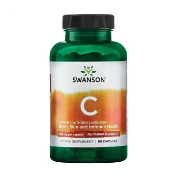 foto диетическая добавка в капсулах swanson pureway-c 500 мг, 90 шт