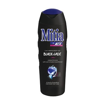 foto чоловічий гель для душу та шампунь 2 в 1 mitia for men hair & body gel чорний нефрит, 400 мл
