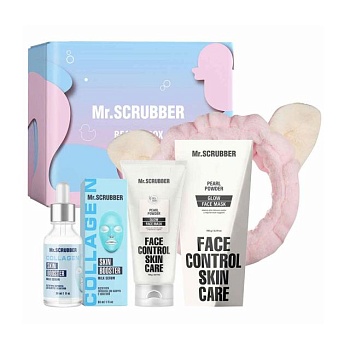 foto набір mr.scrubber glow & moisture (маска для обличчя, 100 г + сироватка для обличчя, 30 мл + пов'язка для волосся)