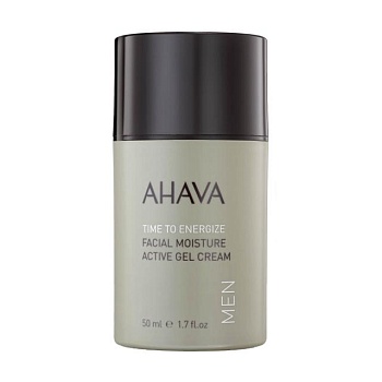 foto чоловічий зволожувальний крем-гель для обличчя ahava men time to energize moisture active gel cream, 50 мл