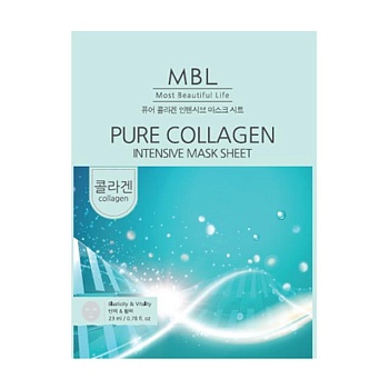 foto тканинна маска для обличчя mbl pure collagen intensive mask sheet з колагеном, 23 мл