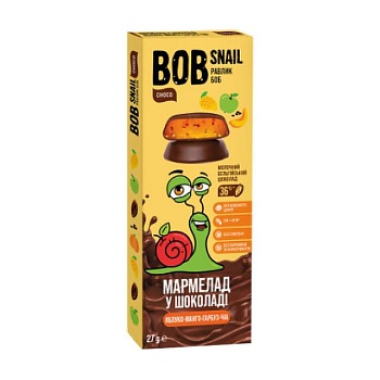 foto натуральный мармелад bob snail яблоко-манго-тыква-чиа в молочном шоколаде, 27 г