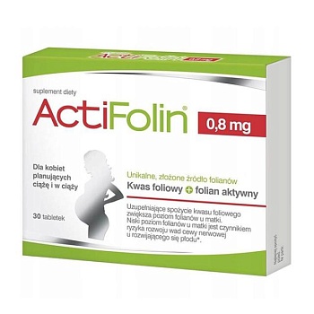 foto дієтична добавка для вагітних в таблетках polski lek actifolin фолієва кислота 0.8 мг, 30 шт
