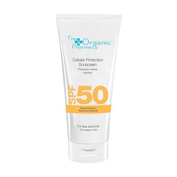 foto сонцезахисний крем для обличчя та тіла the organic pharmacy cellular protection sun cream spf50, 100 мл