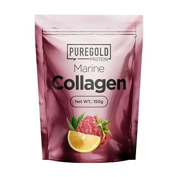 foto дієтична добавка колаген в порошку pure gold protein marine collagen raspberry, 150 г