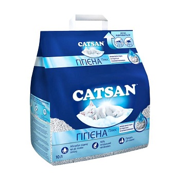 foto наполнитель туалетов для кошек catsan hygiene plus 10 л