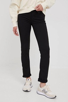 foto джинсы pepe jeans женские цвет чёрный средняя посадка