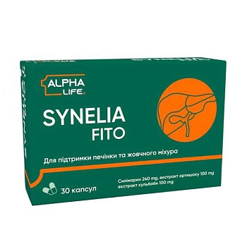 foto диетическая добавка в капсулах alpha life synelia fito синелия фито поддержка печени и желчного пузыря, 30 шт