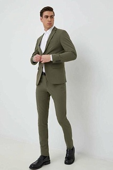 foto костюм lindbergh мужской цвет зелёный однотонная