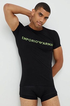 foto пижама emporio armani underwear мужская цвет чёрный однотонная