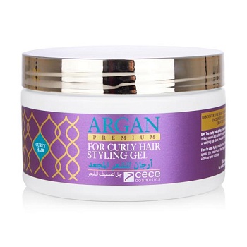 foto гель для укладання волосся cece cosmetics argan premium for curly hair styling gel, 225 мл
