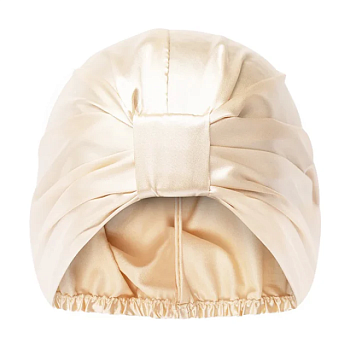 foto атласная шапочка для волос во время сна glov anti-frizz satin hair bonnet champagne, 1 шт