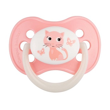 foto пустышка силиконовая canpol babies cute animals круглая, розовая, от 0 до 6 месяцев (22/595)