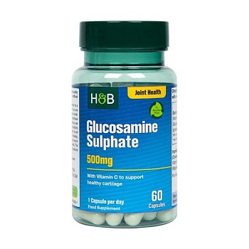 foto дієтична добавка в капсулах holland & barrett glucosamine sulphate глюкозамін сульфат 500 мг, 60 шт