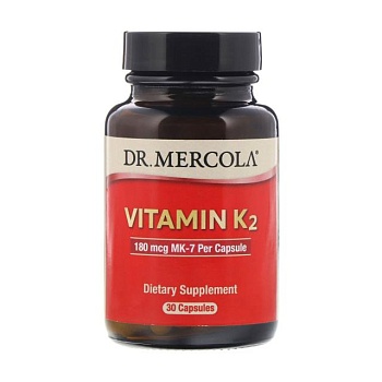 foto диетическая добавка витамины в капсулах dr. mercola vitamin k2, 180 мкг, 30 шт