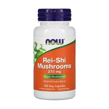 foto диетическая добавка в капсулах now foods rei-shi mushrooms грибы рейши, 270 мг, 100 шт