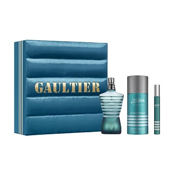 foto парфюмированный набор мужской jean paul gaultier le male (туалетная вода, 75 мл + дезодорант-спрей, 150 мл + туалетная вода, 10 мл)