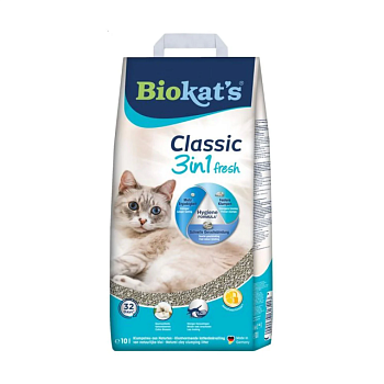 foto наполнитель туалетов для кошек biokat's classic fresh 3 in 1 cotton blossom бентонитовый, 10 л