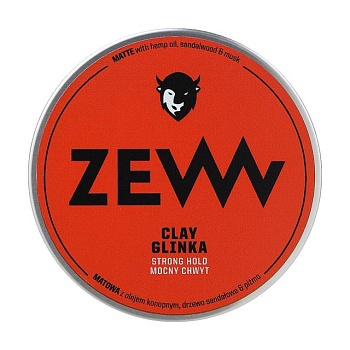 foto мужская глина для укладки волос zew for men matte clay, strong hold, 100 мл