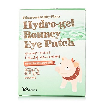 foto гидрогелевые патчи для кожи вокруг глаз elizavecca face care milky piggy hydro-gel bouncy eye patch, 20 шт