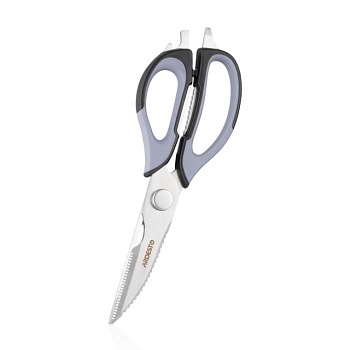 foto ножиці кухонні ardesto fresh з пластику та неіржавної сталі, сіро-чорні, 22.7 см (ar2123bg)