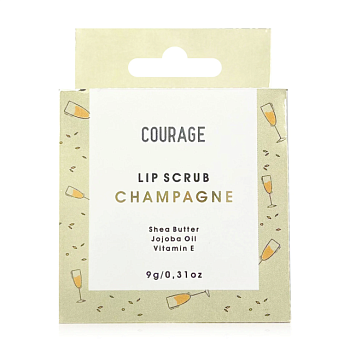 foto скраб для губ courage lip scrub champange с маслом ши и жожоба, 9 г