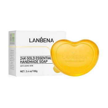 foto мыло твердое lanbena 24k gold essential oil handmade soap, 100 г