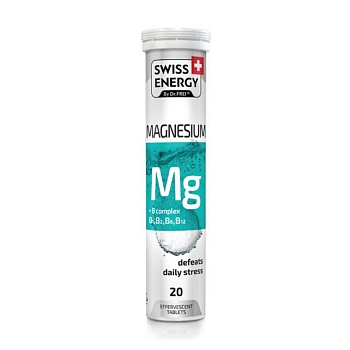 foto диетическая добавка витамины и минералы в шипучих таблетках swiss energy magnesium + b сomplex, 20 шт