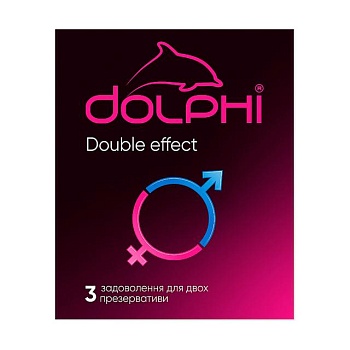 foto презервативы dolphi double effect с точками и ребрами, смазывающим, согревающим и пролонгирующим эффектом, 3 шт