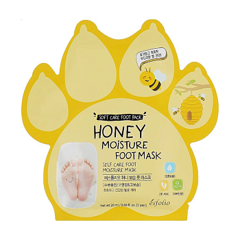 foto увлажняющая маска для ног esfolio honey moisture foot mask с экстрактом меда, 20 мл