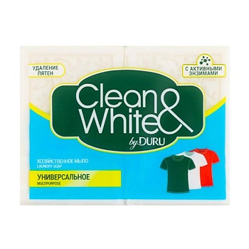 foto хозяйственное мыло duru clean & white универсальное, 2*120 г