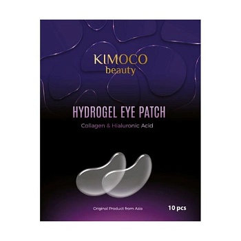 foto гідрогелеві патчі для шкіри навколо очей kimoco beauty hydrogel eye patch collagen & hyaluronic acid з колагеном та гіалуроновою кислотою, 10 шт