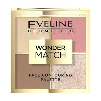 foto палетка для контурингу обличчя eveline cosmetics wonder match face contouring palette 02, 10 г
