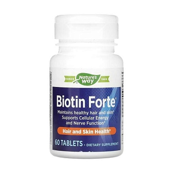 foto диетическая добавка в таблетках nature's way biotin forte extra strength 5 мг, 60 шт