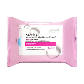 foto зволожувальні міцелярні серветки для зняття макіяжу helia-d micellar make-up remover and moisturising facial wipes, 24 шт
