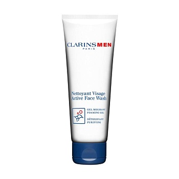 foto мужской гель для умывания clarins men active face wash foaming gel, 125 мл