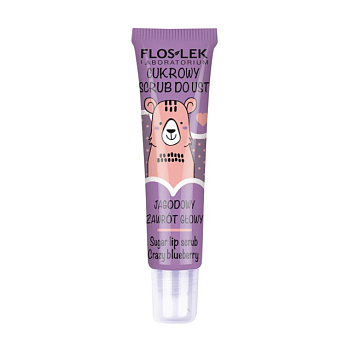 foto цукровий скраб для губ floslek vege lip care sugar lip scrub crazy bleuberry божевільна чорниця, 14 г