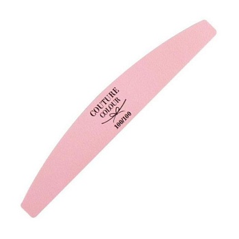 foto пилка для нігтів, півколо couture colour зебра, біла/рожева, 100/100