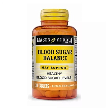 foto диетическая добавка в таблетках mason natural blood sugar balance баланс сахара в крови, 30 шт