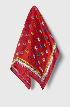 foto шовкова кишенькова хустка moschino колір червоний