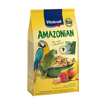 foto корм для крупных амазонских попугаев vitakraft amazonian, 750 г