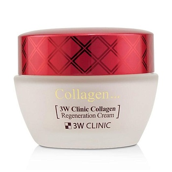 foto восстанавливающий крем для лица 3w clinic collagen regeneration cream с коллагеном, 60 мл