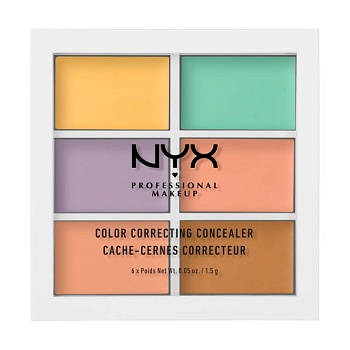 foto палетка корректоров для лица nyx professional makeup palette conceal correct contour color correcting concealer, 9 г